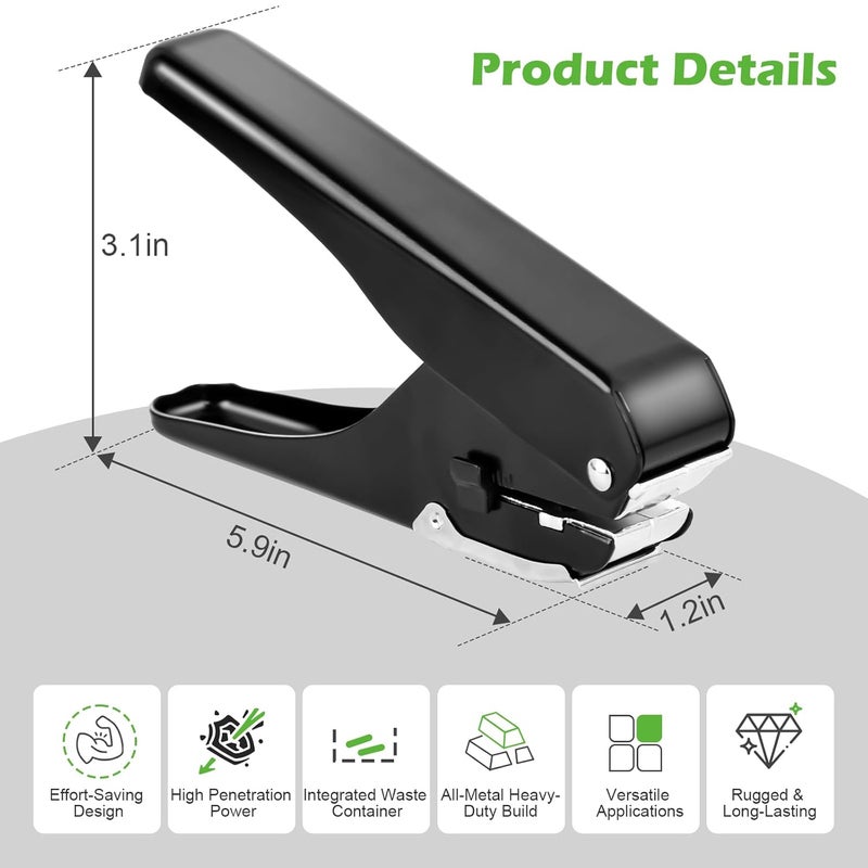 Zofly Heavy-Duty Slot Punch, Handheld Badge Hole Puncher, All Metal ID Card Puncher, Slotting Punch Tool for Paper (Max 10 Sheets), PVC ID Card, Luggage Tag, Name Tag and Badge Holder - Image 3